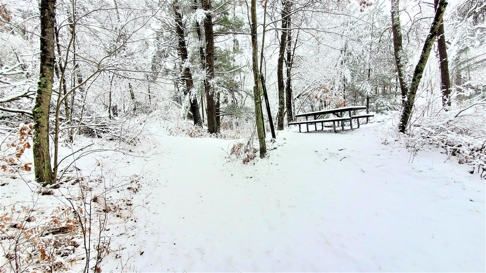 December 2022 snow scenes in Fort McCoy's Pine View Recreation Area