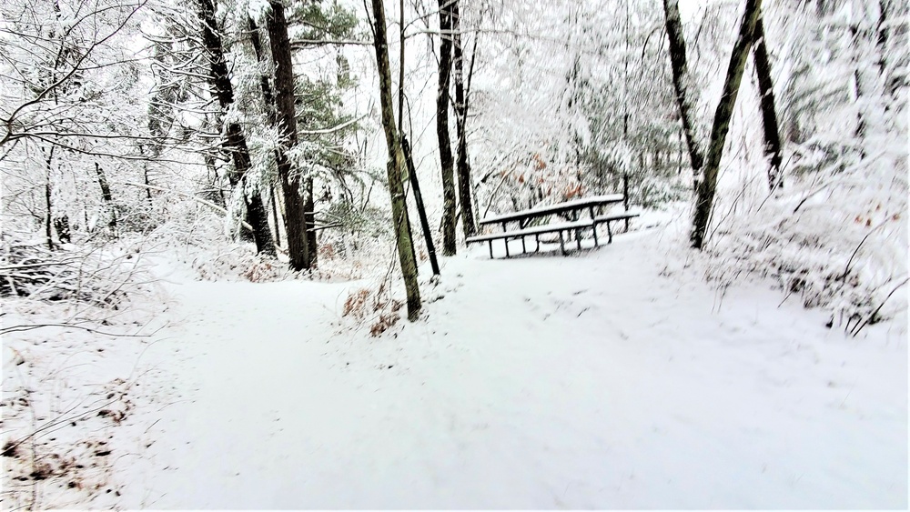 December 2022 snow scenes in Fort McCoy's Pine View Recreation Area