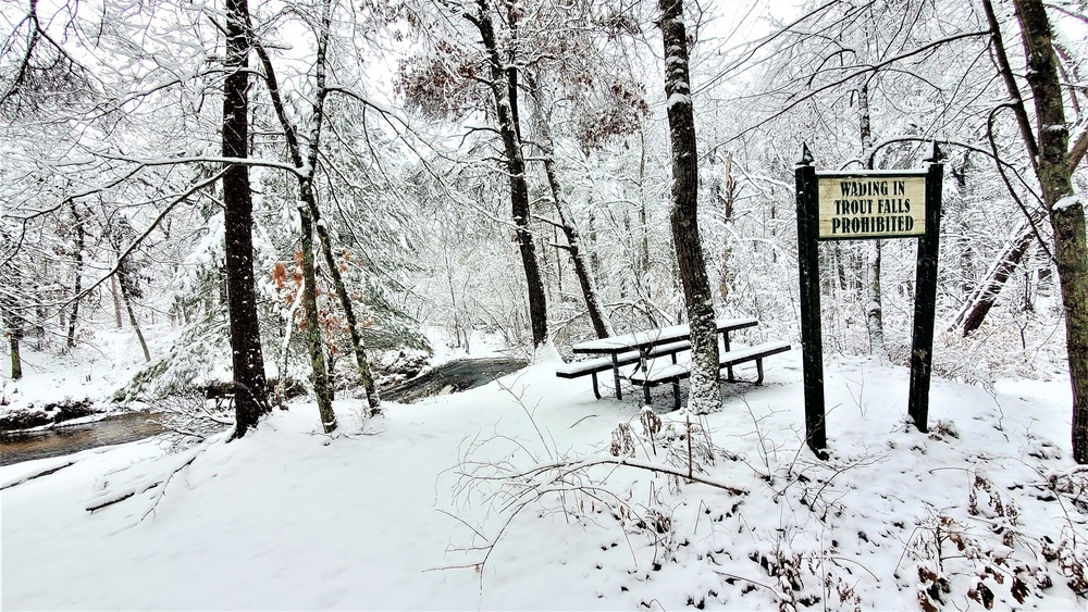 December 2022 snow scenes in Fort McCoy's Pine View Recreation Area