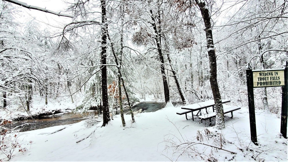 December 2022 snow scenes in Fort McCoy's Pine View Recreation Area