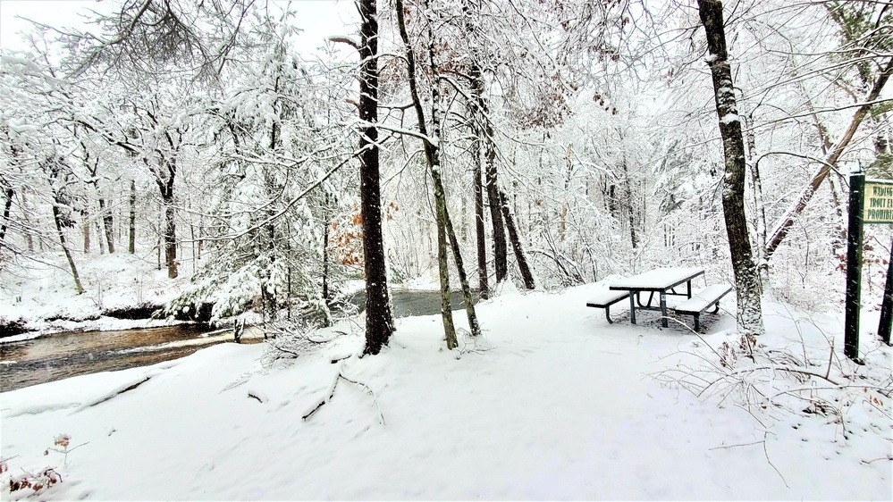 December 2022 snow scenes in Fort McCoy's Pine View Recreation Area