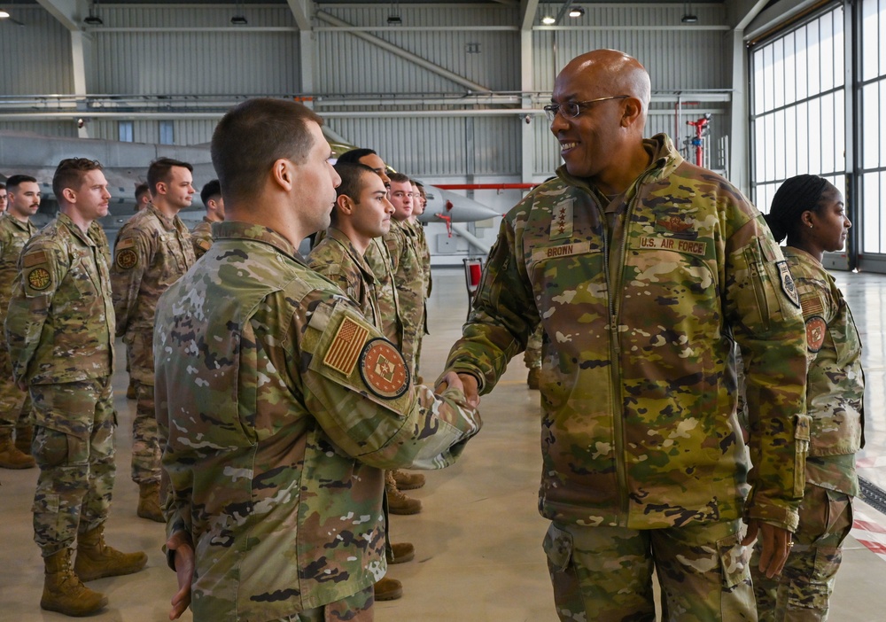 CSAF, SecAF and CMSAF visit 52nd OG Det 1