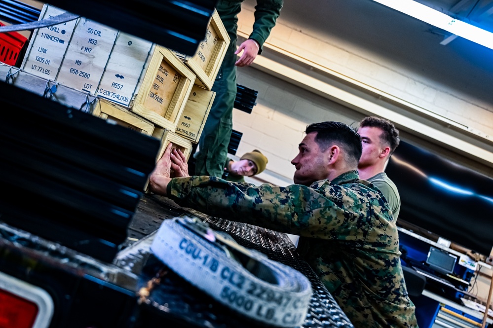 MAG-49 Marines assemble Lethal Ordnance with the help of 305th Airmen