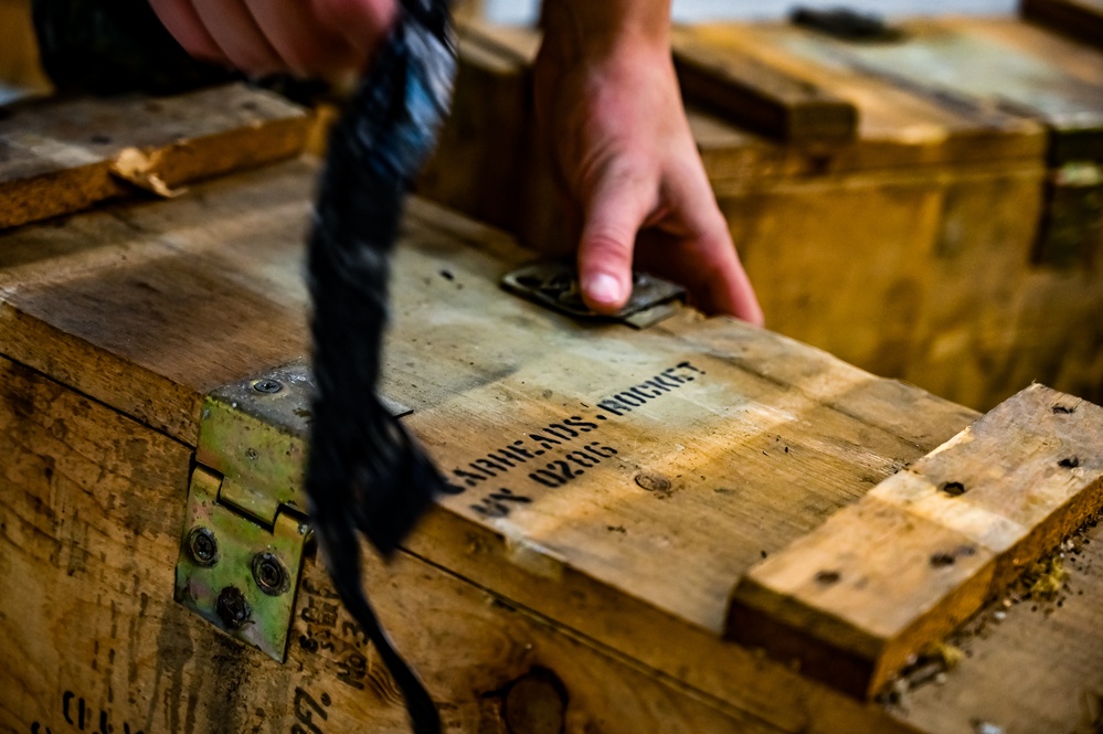 MAG-49 Marines assemble Lethal Ordnance with the help of 305th Airmen