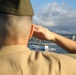 U.S. Marines and Sailors man the rail ceremony