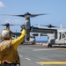 U.S. Marine Corps MV-22B Ospreys launch from USS Makin Island