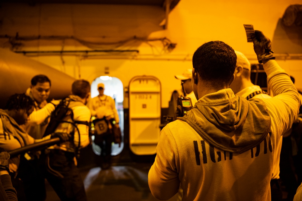 Sailors Practice Firefighting Procedures