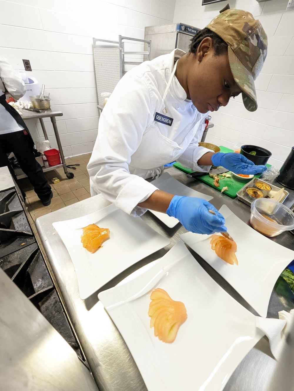 Fort Drum culinary specialists practice skills, develop fine-dining menus for annual training event