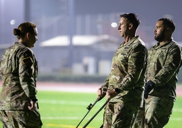 CSM Teakell leads noncommissioned officers in physical training
