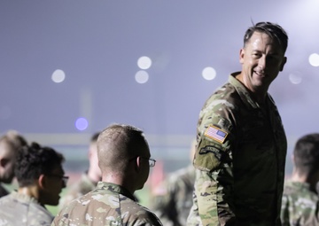 CSM Teakell leads noncommissioned officers in physical training