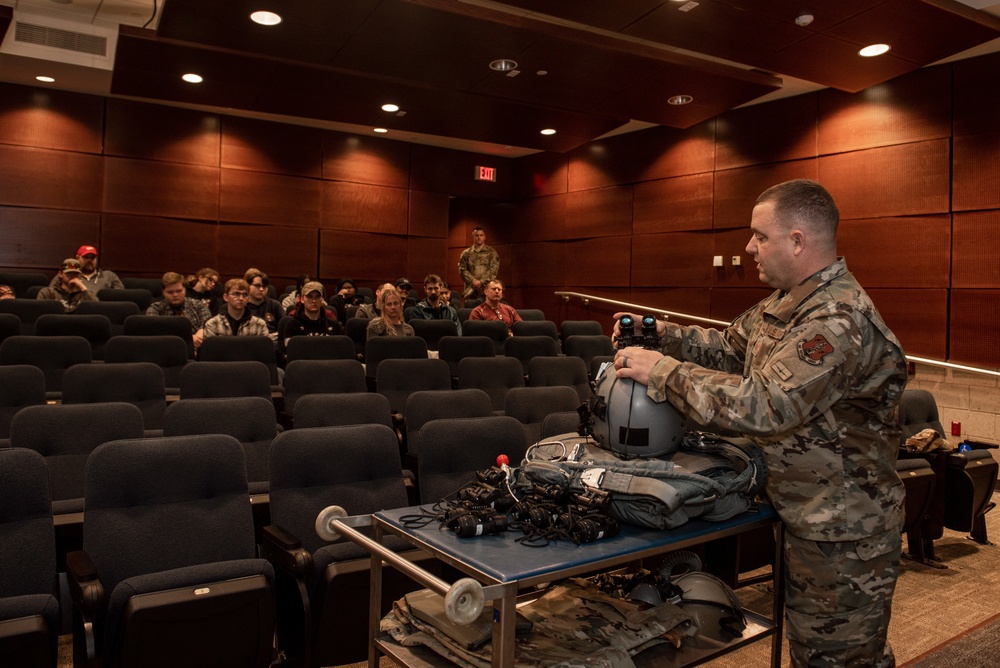 182nd Airlift Wing recruiters host Manual High School students for base tour