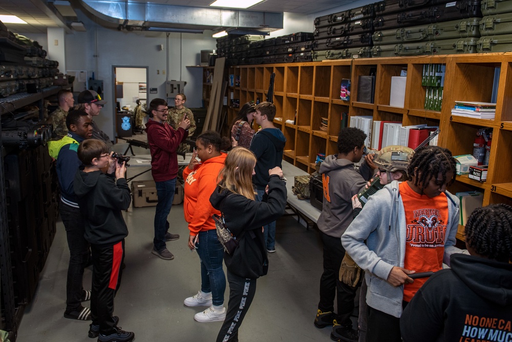 182nd Airlift Wing recruiters host Manual High School students for base tour