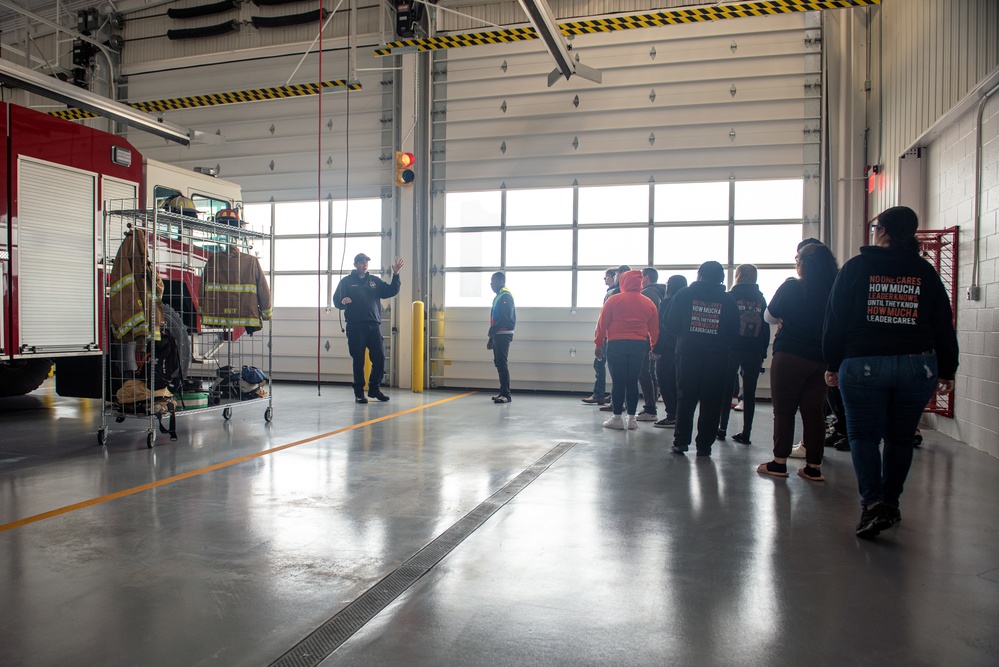 182nd Airlift Wing recruiters host Manual High School students for base tour