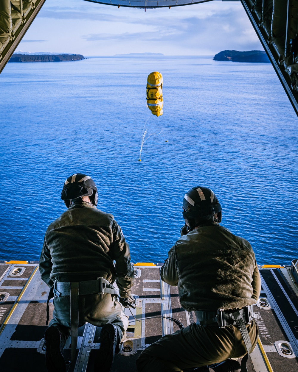 C-130 crew deploys SAR package