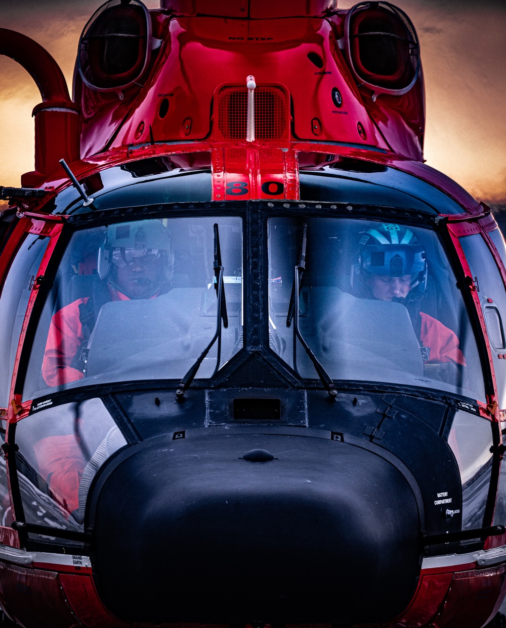 MH-65 Dolphin helicopter in Cold Bay, Alaska