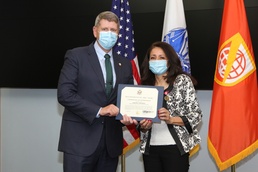 Adelina Cartagena receives the Department of the Army Superior Civilian Service Award