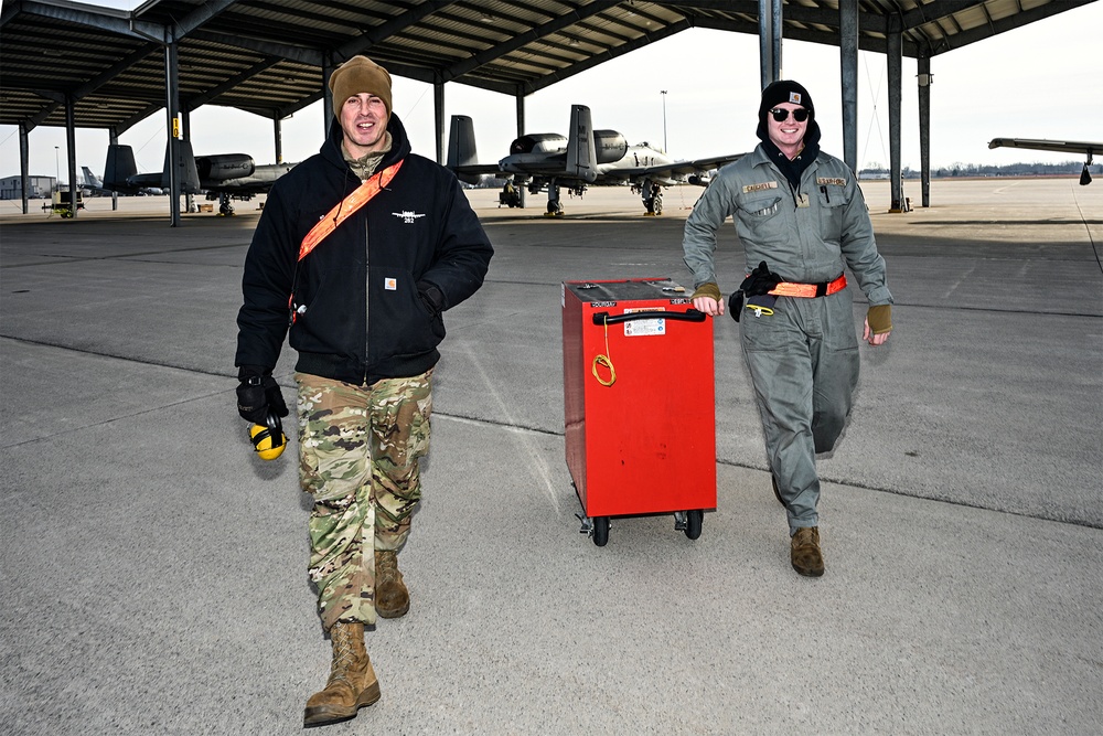 Crew Chiefs from the 127th Aircraft Maintenance Squadron