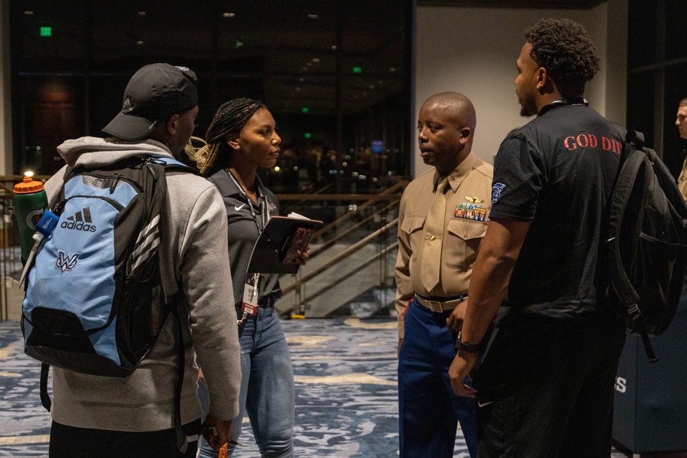Marines award coaches during the USTFCCCA Convention 2022