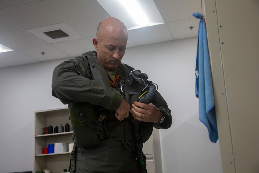 Brig. Gen. Brodie flies an F-35B Lightning II with VMFAT-502