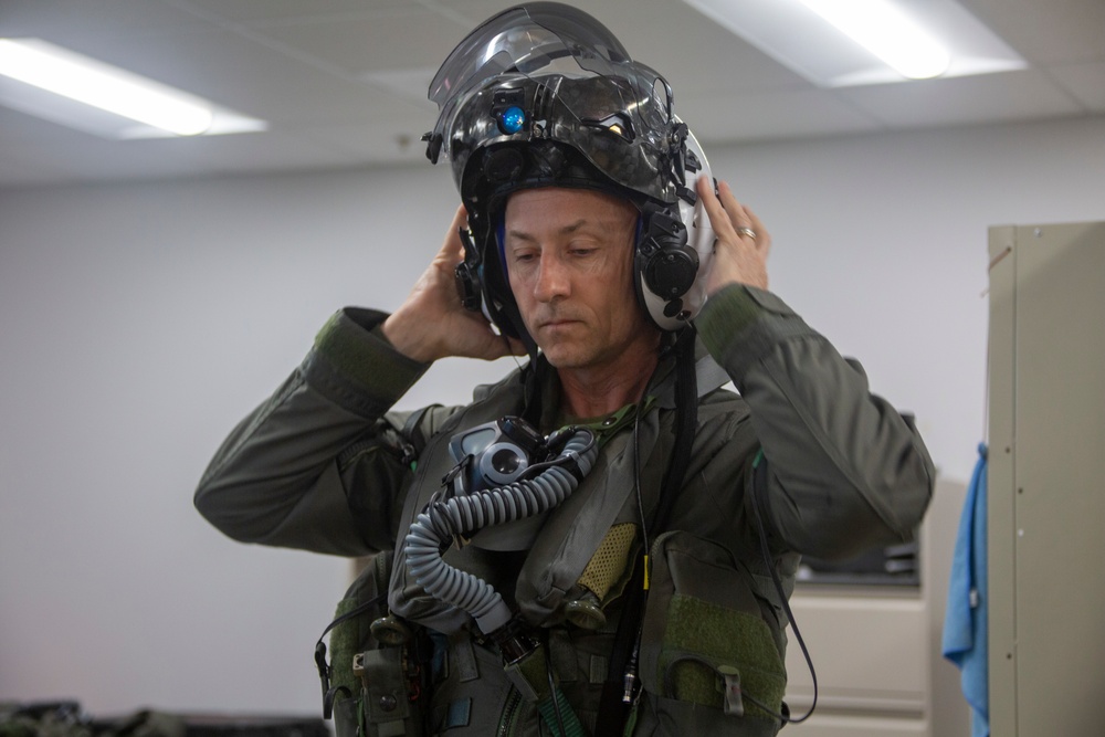 Brig. Gen. Brodie flies an F-35B Lightning II with VMFAT-502