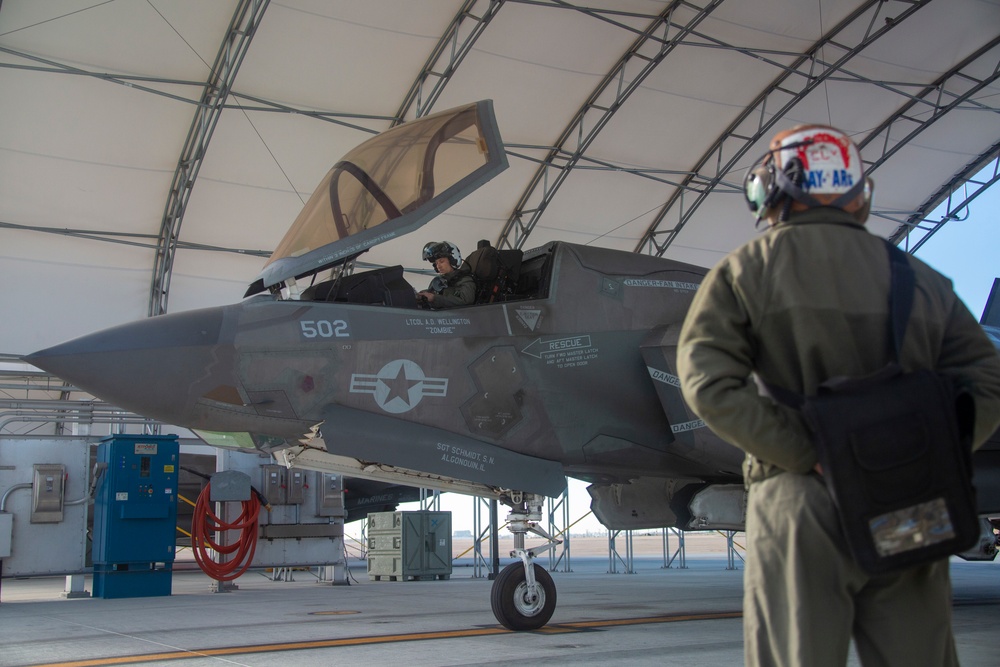 Brig. Gen. Brodie flies an F-35B Lightning II with VMFAT-502