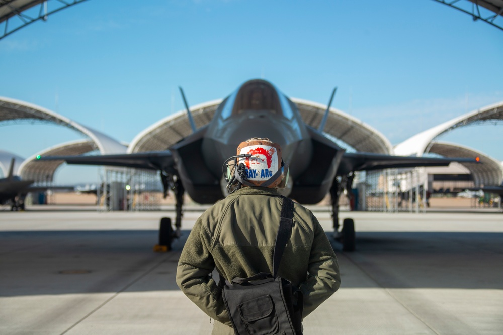 Brig. Gen. Brodie flies an F-35B Lightning II with VMFAT-502