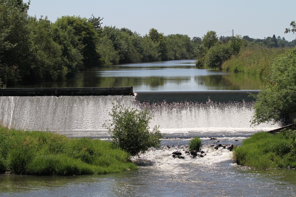 Drop structure along the Long Tom River in Willamette Valley, Ore.