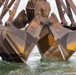 Closeup of Clamshell Dredge Bucket at Gold Beach, Ore.