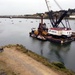 Areal image of Clamshell Dredge at the mouth of the Rouge River in Gold Beach, Ore.