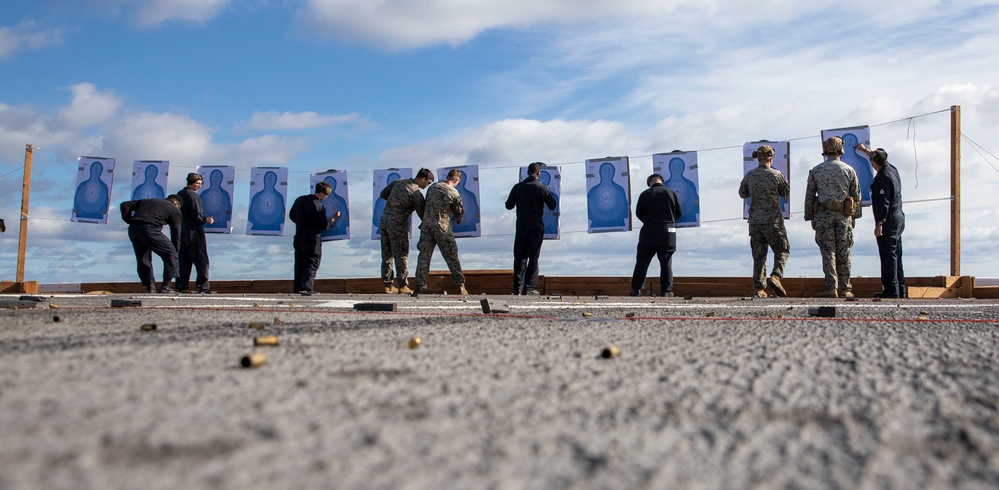 Pistol Deck Shoot on USS Anchorage