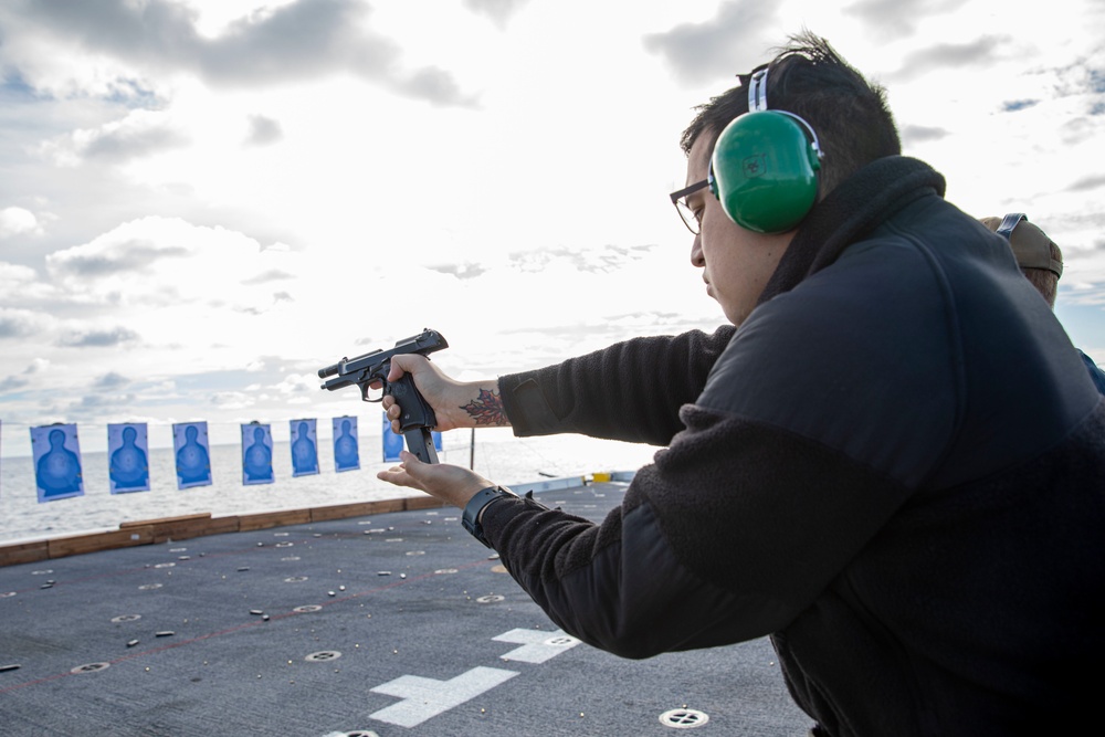 Pistol Deck Shoot on USS Anchorage