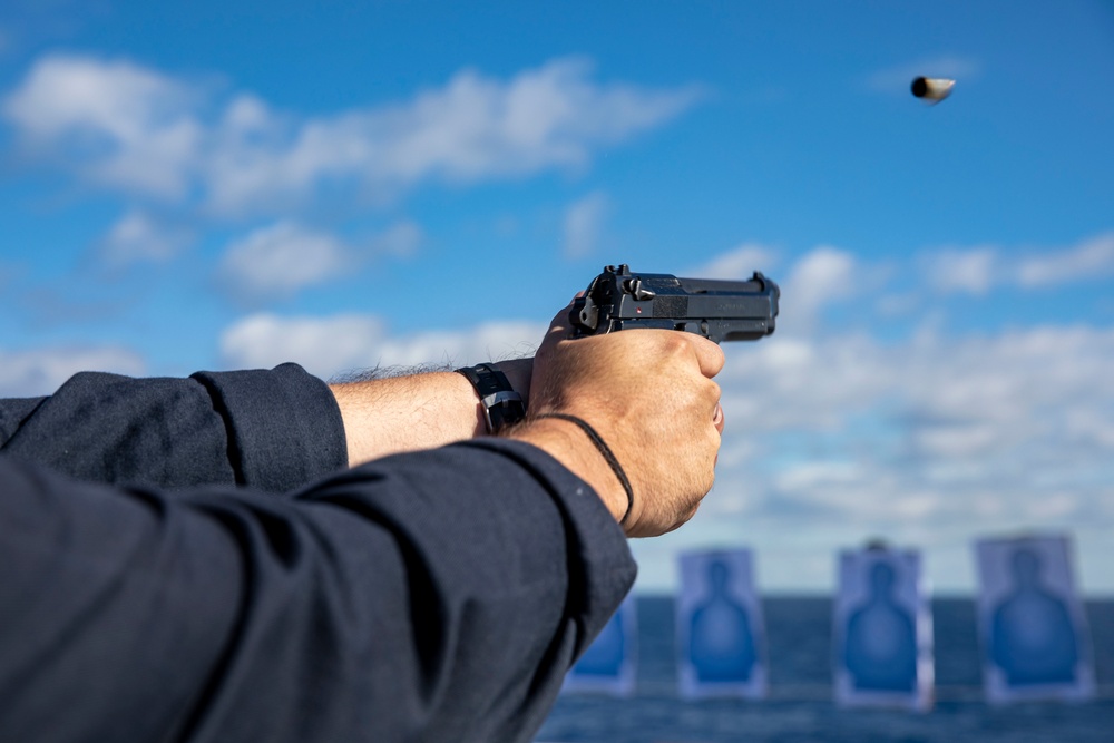 Pistol Deck Shoot on USS Anchorage