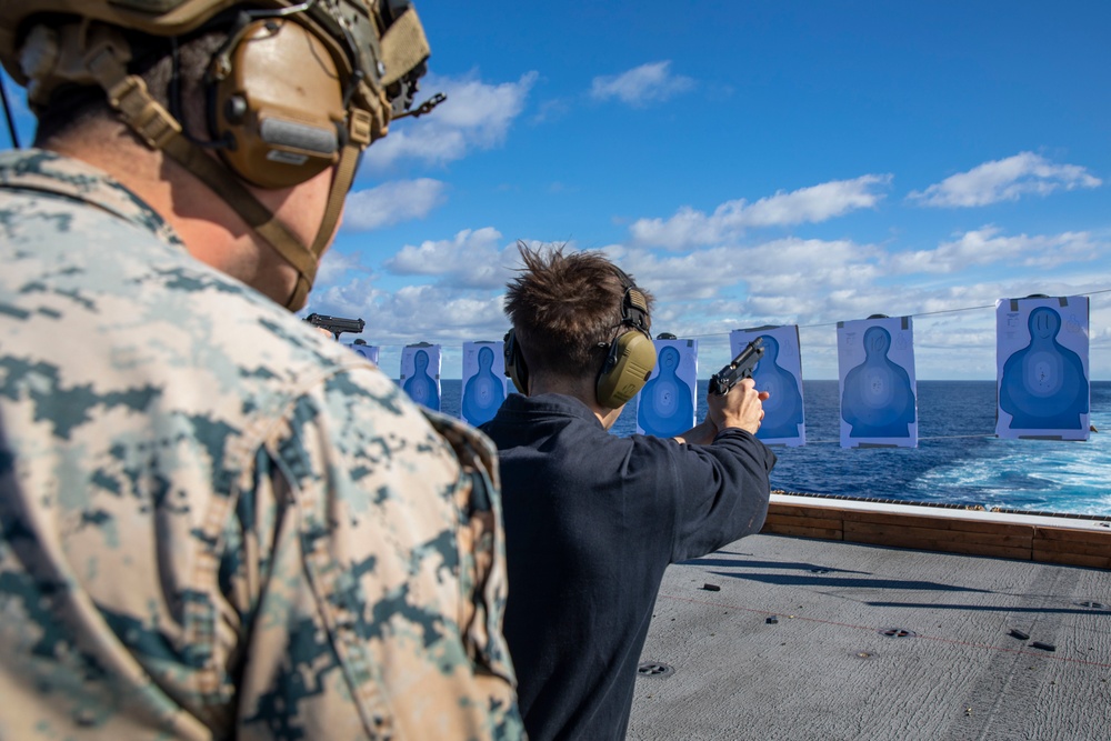 Pistol Deck Shoot on USS Anchorage