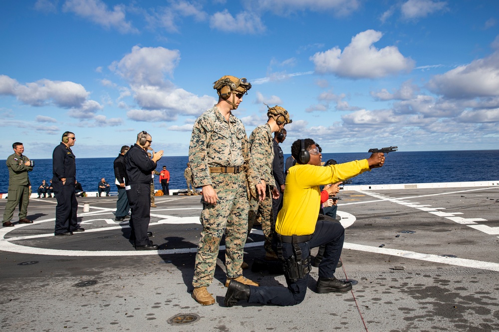 Pistol Deck Shoot on USS Anchorage