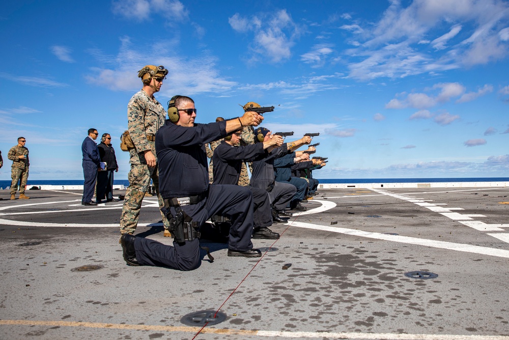 Pistol Deck Shoot on USS Anchorage