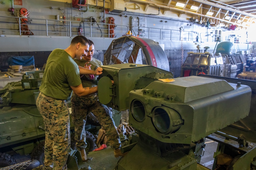 LAV Maintenance on USS Anchorage