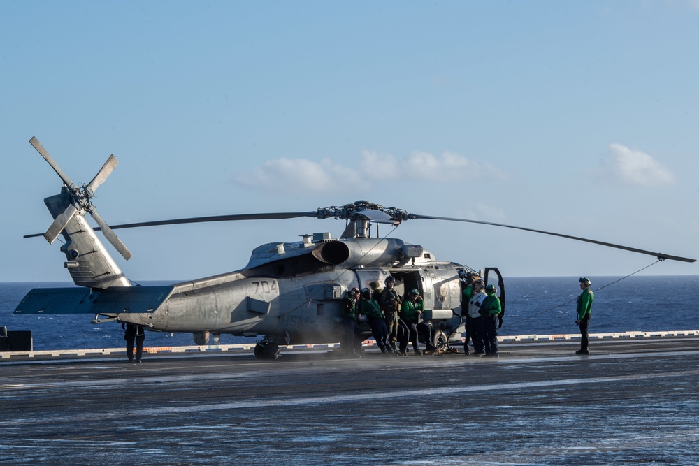 U.S. Navy Sailors Standby For Inspection