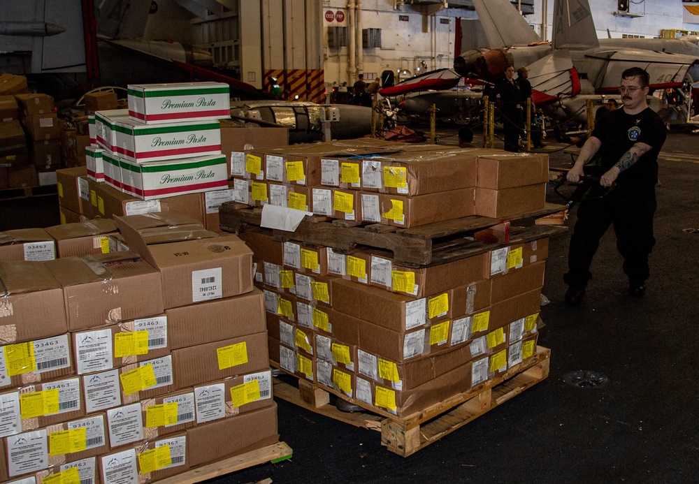 Navy Sailors Participate In A Replenishment At Sea