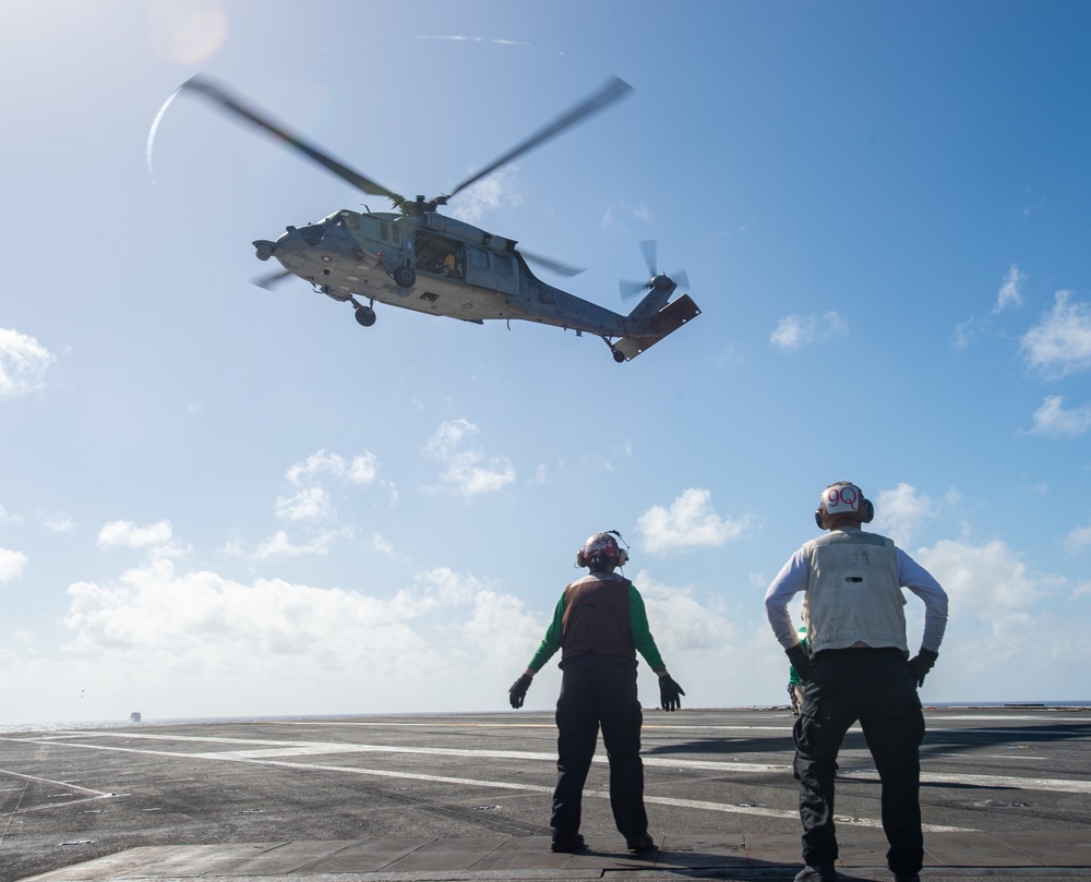 Navy Sailors Participate In A Replenishment At Sea