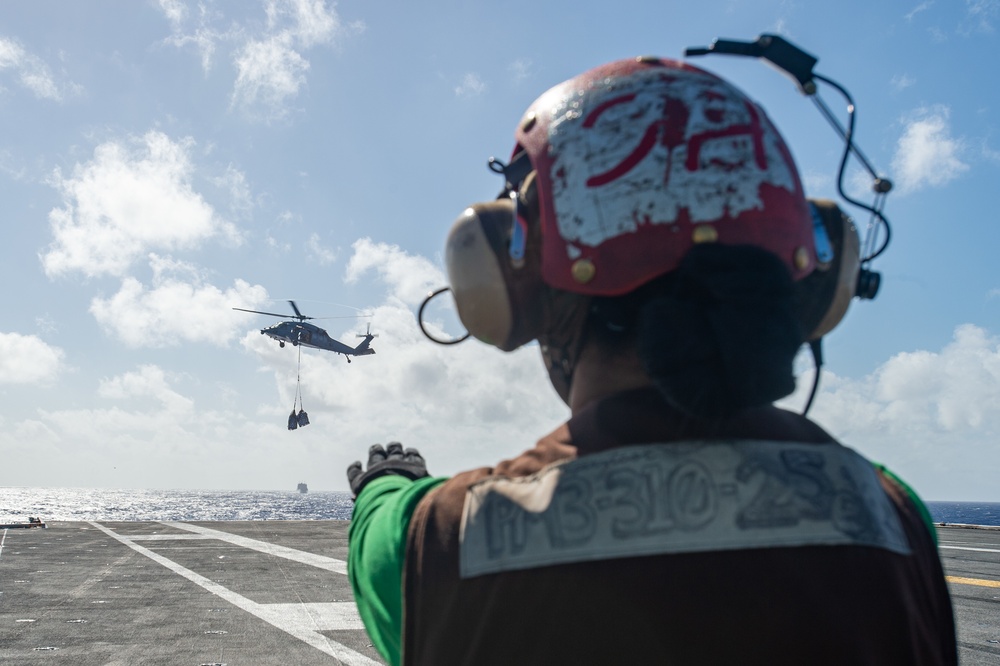 Navy Sailors Participate In A Replenishment At Sea