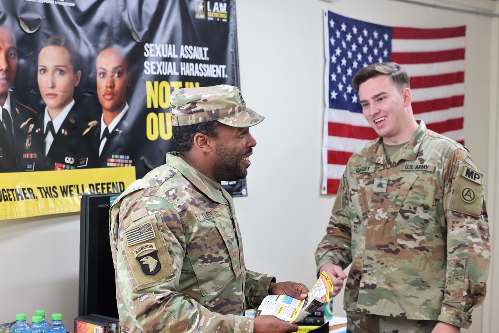 Soldiers in the SHARP Escape Room at Camp Arifjan, Kuwait, December, 2022