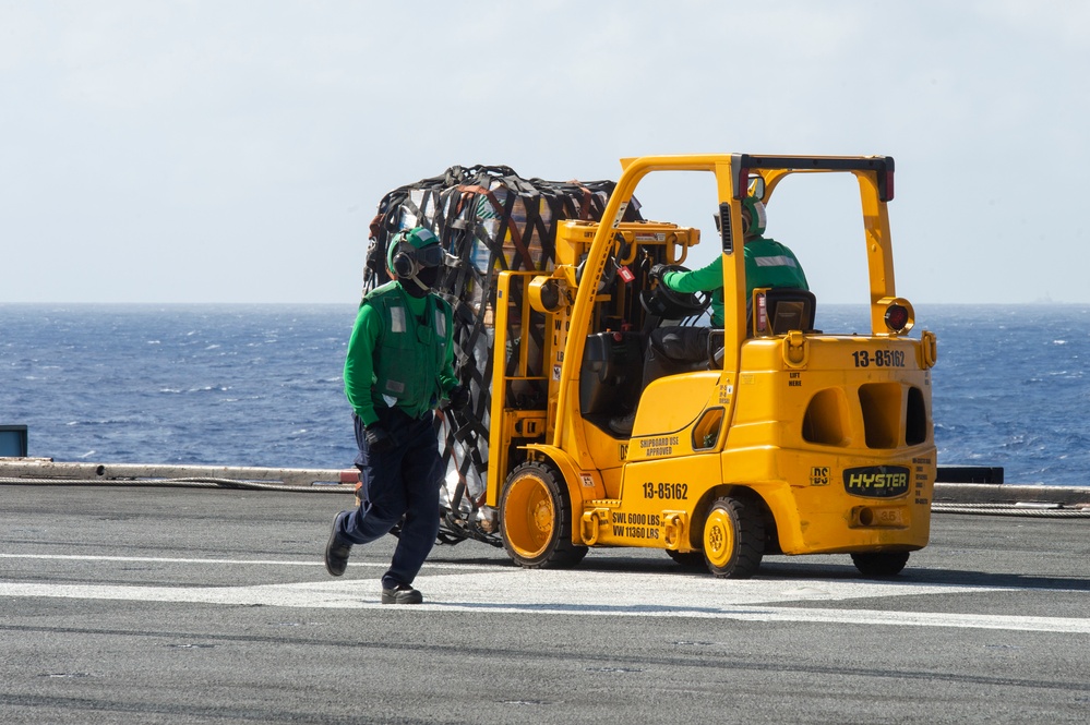 Navy Sailors Participate In A Replenishment At Sea