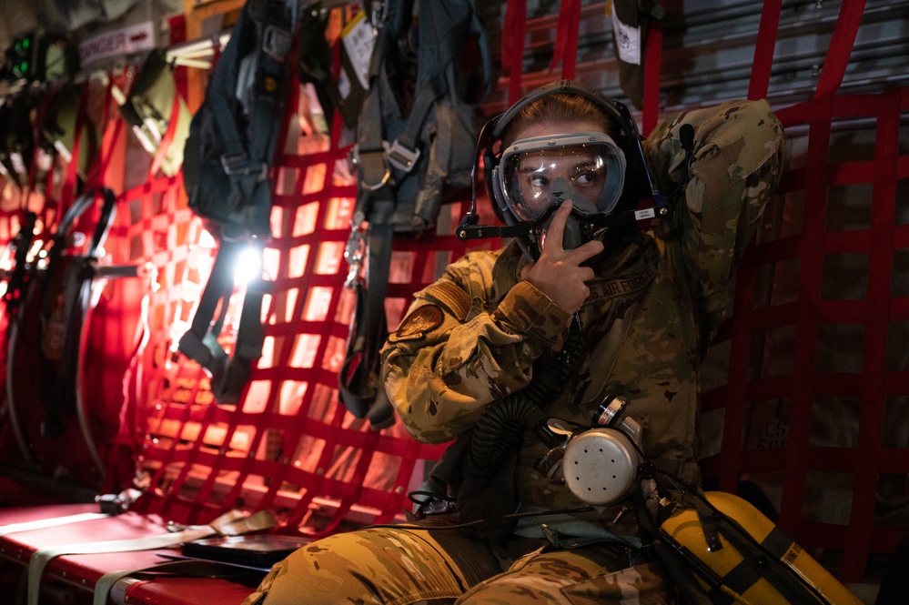 167th Aeromedical Evacuation Squadron In-flight training