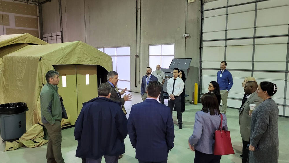 Senior response leaders learn about the joint expeditionary collective protection family of systems available in the event of chemical or biological event at a demonstration