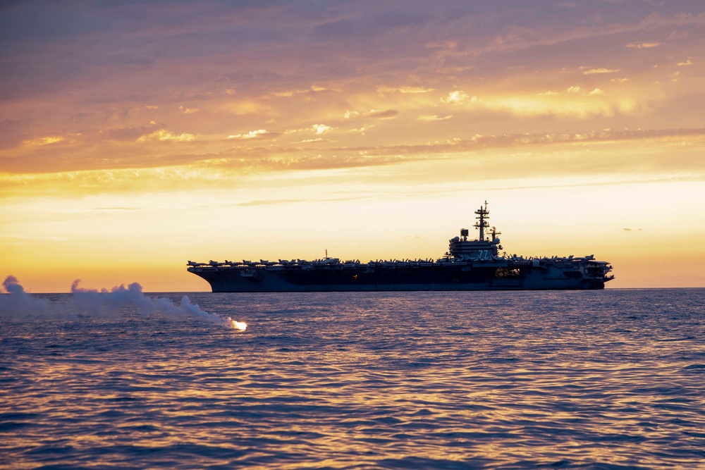 Sailors Aboard GHWB Conduct Man Overboard Training Sailors Aboard GHWB Conduct Man Overboard Training
