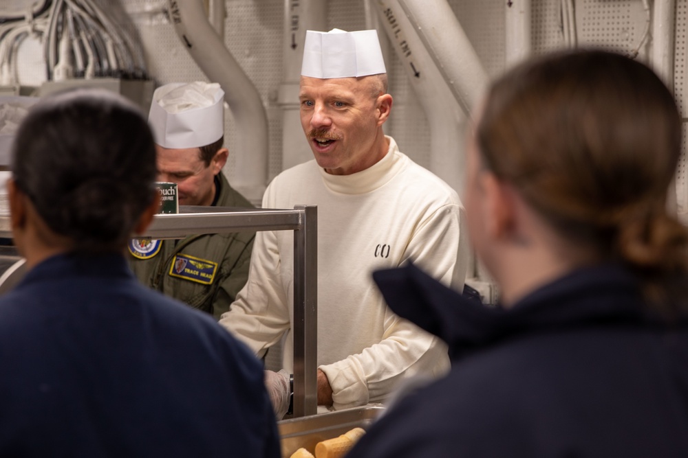 USS BATAAN TRIAD SERVES ICE CREAM