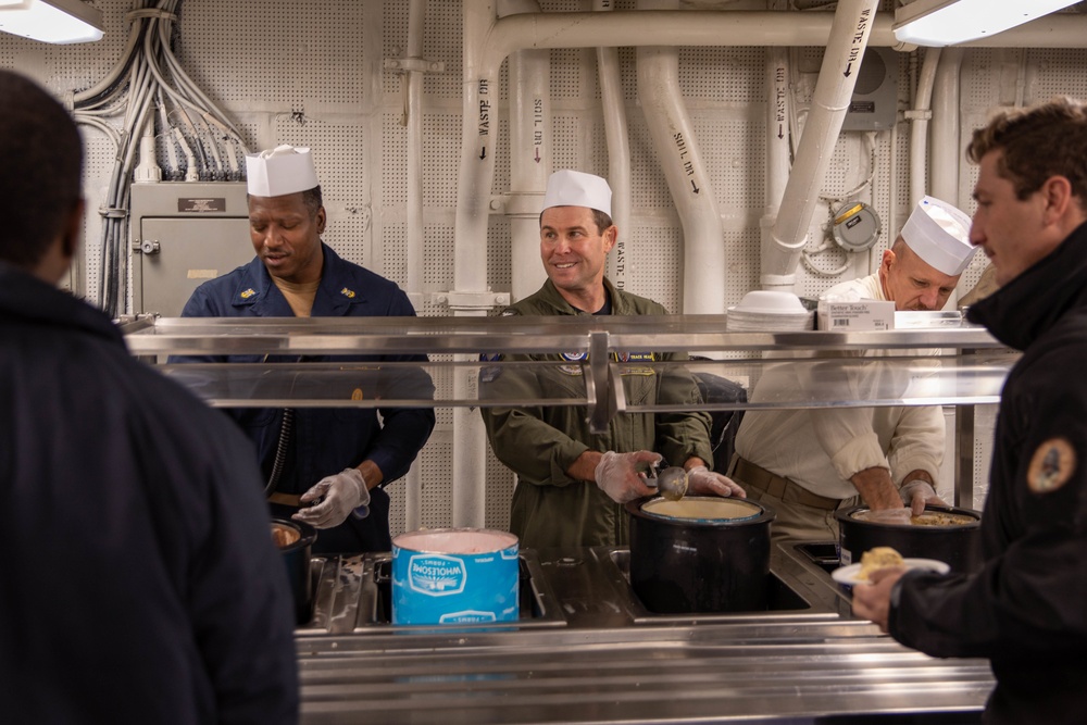 USS BATAAN TRIAD SERVES ICE CREAM