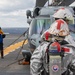 USS BATAAN SAILORS CONDUCT FLIGHT DECK FIRE DRILL