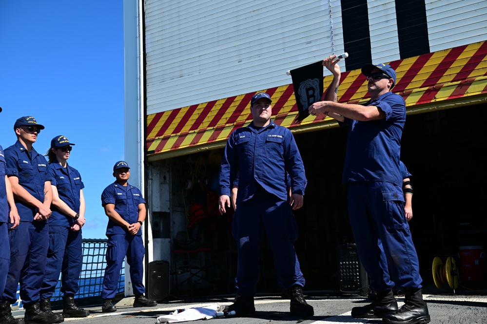 USCGC Spencer's (WMEC 905) crew conducts a general emergency drill at sea