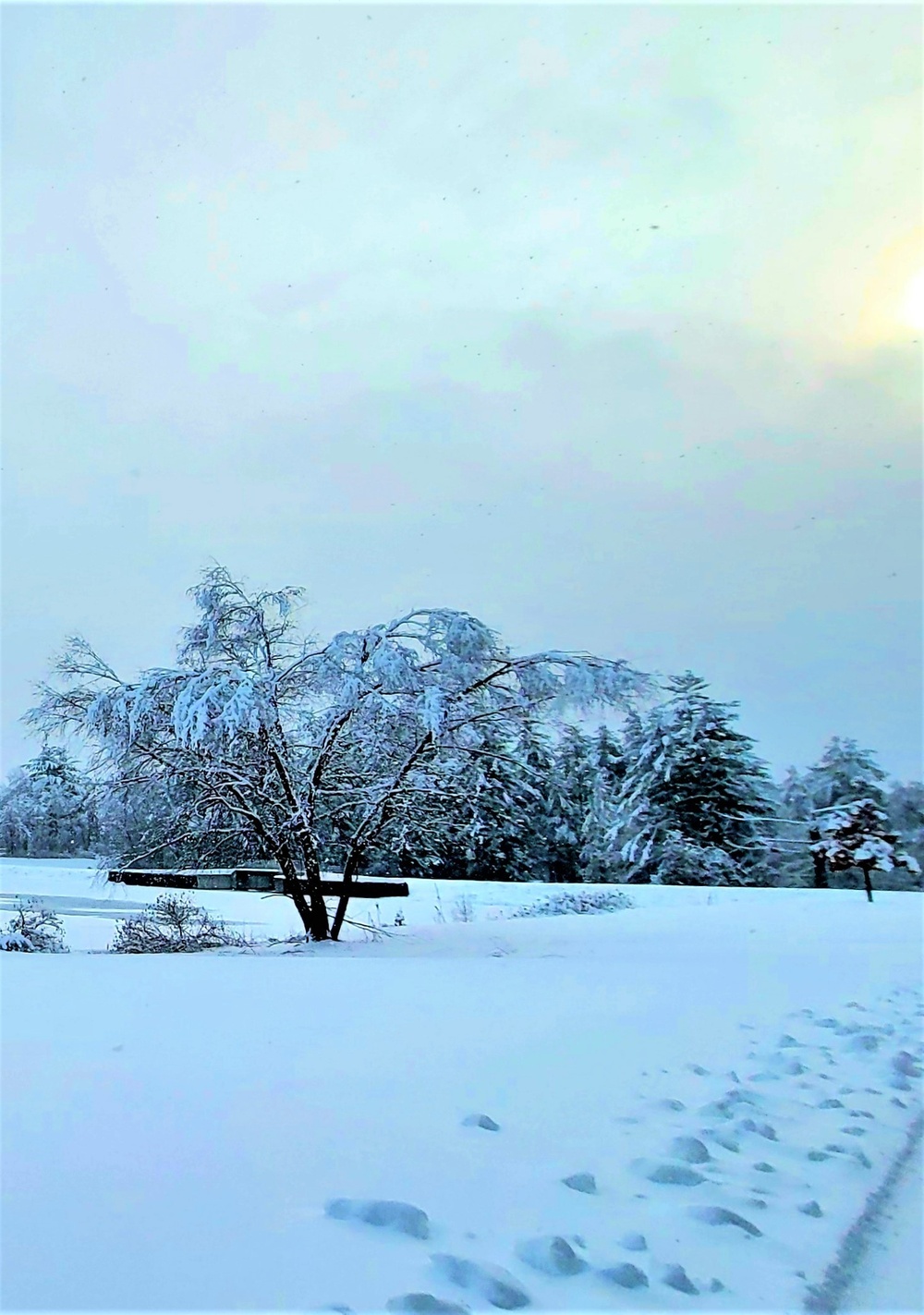 December 2022 snow scenes in Fort McCoy's Pine View Recreation Area